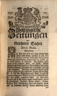 Göttingische Zeitungen von gelehrten Sachen Montag 6. März 1741