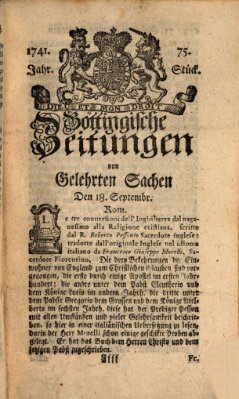 Göttingische Zeitungen von gelehrten Sachen Montag 18. September 1741
