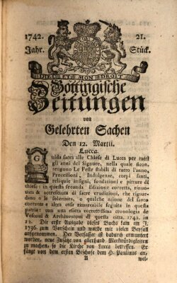 Göttingische Zeitungen von gelehrten Sachen Montag 12. März 1742