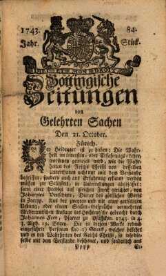 Göttingische Zeitungen von gelehrten Sachen Montag 21. Oktober 1743