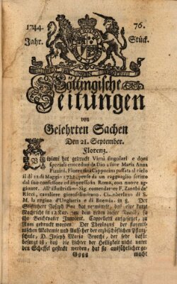 Göttingische Zeitungen von gelehrten Sachen Montag 21. September 1744
