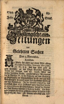 Göttingische Zeitungen von gelehrten Sachen Donnerstag 5. November 1744