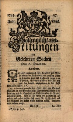 Göttingische Zeitungen von gelehrten Sachen Montag 6. Dezember 1745