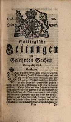 Göttingische Zeitungen von gelehrten Sachen Donnerstag 15. August 1748