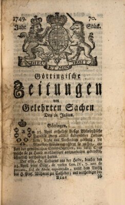Göttingische Zeitungen von gelehrten Sachen Montag 21. Juli 1749