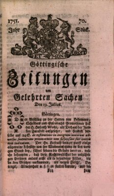 Göttingische Zeitungen von gelehrten Sachen Montag 19. Juli 1751