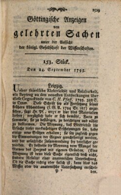Göttingische Anzeigen von gelehrten Sachen (Göttingische Zeitungen von gelehrten Sachen) Donnerstag 24. September 1795