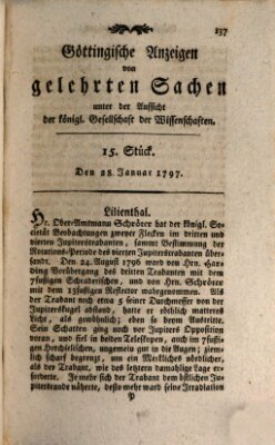 Göttingische Anzeigen von gelehrten Sachen (Göttingische Zeitungen von gelehrten Sachen) Samstag 28. Januar 1797