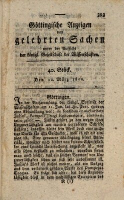 Göttingische Anzeigen von gelehrten Sachen (Göttingische Zeitungen von gelehrten Sachen) Montag 10. März 1800