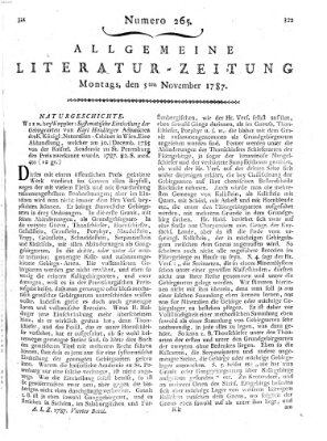 Allgemeine Literatur-Zeitung (Literarisches Zentralblatt für Deutschland) Montag 5. November 1787