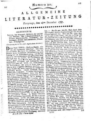 Allgemeine Literatur-Zeitung (Literarisches Zentralblatt für Deutschland) Freitag 28. Dezember 1787