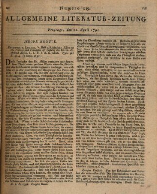 Allgemeine Literatur-Zeitung (Literarisches Zentralblatt für Deutschland) Freitag 22. April 1791