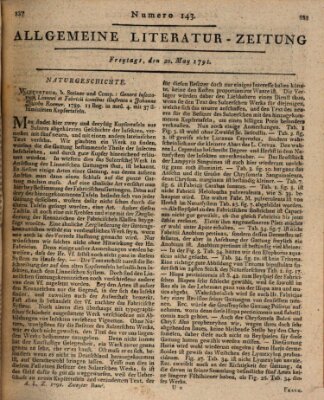 Allgemeine Literatur-Zeitung (Literarisches Zentralblatt für Deutschland) Freitag 20. Mai 1791
