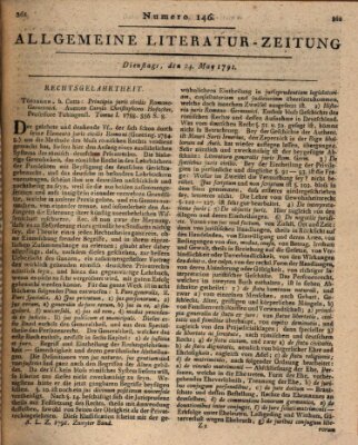 Allgemeine Literatur-Zeitung (Literarisches Zentralblatt für Deutschland) Dienstag 24. Mai 1791