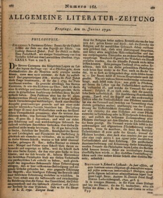 Allgemeine Literatur-Zeitung (Literarisches Zentralblatt für Deutschland) Freitag 10. Juni 1791