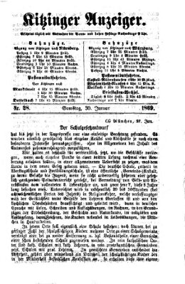 Kitzinger Anzeiger Samstag 30. Januar 1869