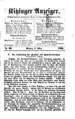 Kitzinger Anzeiger Montag 8. März 1869