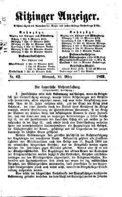 Kitzinger Anzeiger Mittwoch 10. März 1869