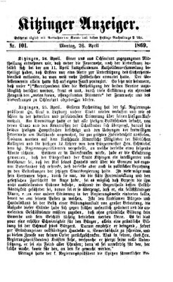 Kitzinger Anzeiger Montag 26. April 1869
