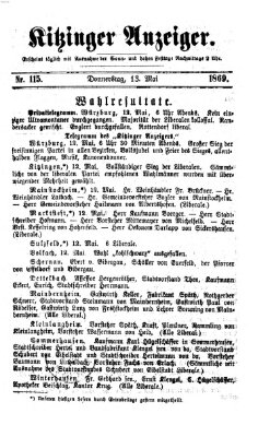Kitzinger Anzeiger Donnerstag 13. Mai 1869