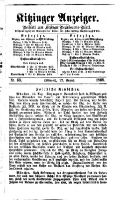 Kitzinger Anzeiger Mittwoch 12. August 1868