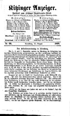 Kitzinger Anzeiger Samstag 15. August 1868
