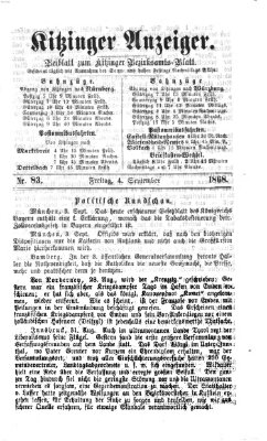 Kitzinger Anzeiger Freitag 4. September 1868