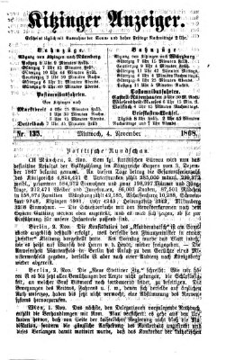 Kitzinger Anzeiger Mittwoch 4. November 1868