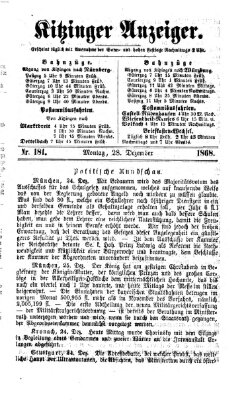 Kitzinger Anzeiger Montag 28. Dezember 1868