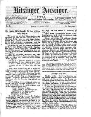 Kitzinger Anzeiger Freitag 7. Januar 1870