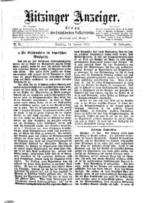 Kitzinger Anzeiger Dienstag 18. Januar 1870