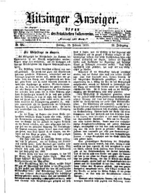 Kitzinger Anzeiger Freitag 25. Februar 1870
