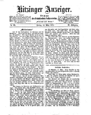 Kitzinger Anzeiger Freitag 18. März 1870