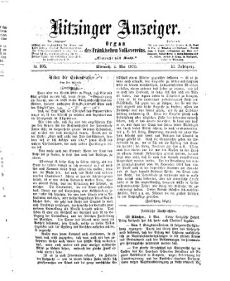 Kitzinger Anzeiger Mittwoch 4. Mai 1870