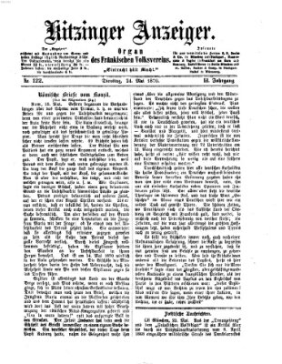 Kitzinger Anzeiger Dienstag 24. Mai 1870