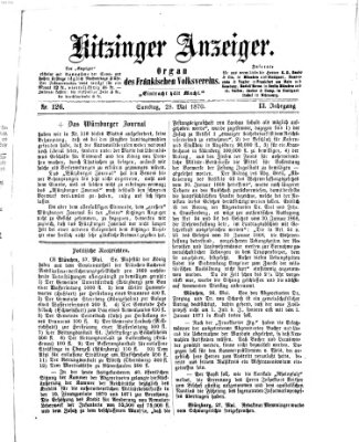 Kitzinger Anzeiger Samstag 28. Mai 1870