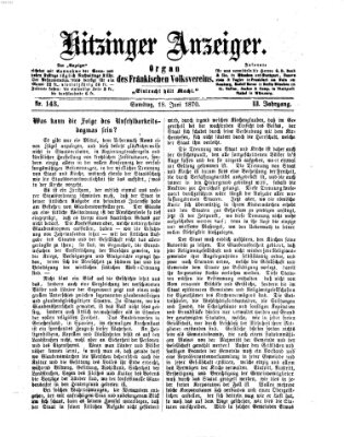 Kitzinger Anzeiger Samstag 18. Juni 1870