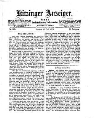 Kitzinger Anzeiger Dienstag 12. Juli 1870