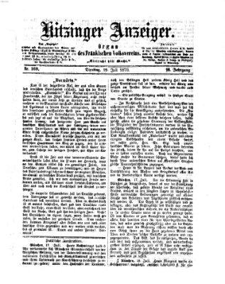 Kitzinger Anzeiger Dienstag 19. Juli 1870