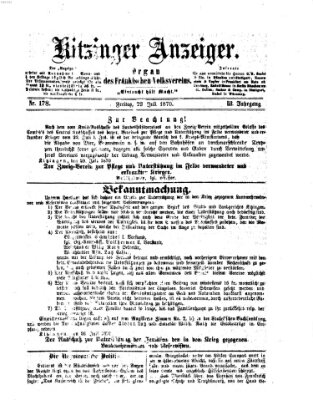 Kitzinger Anzeiger Freitag 29. Juli 1870
