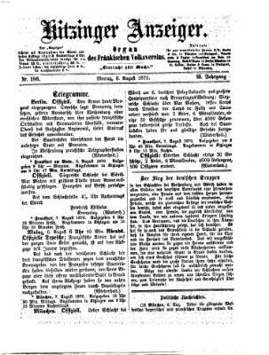 Kitzinger Anzeiger Montag 8. August 1870