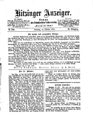 Kitzinger Anzeiger Dienstag 18. Oktober 1870