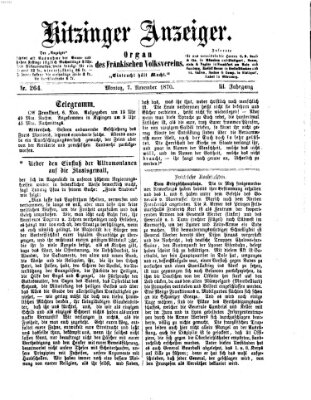 Kitzinger Anzeiger Montag 7. November 1870