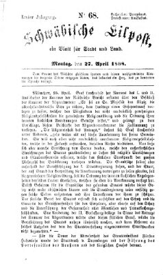 Schwäbische Eilpost Montag 27. April 1868