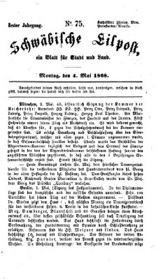 Schwäbische Eilpost Montag 4. Mai 1868