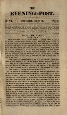 The evening-post Dienstag 14. Juli 1835