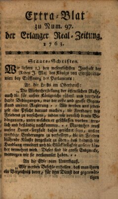 Real-Zeitung aufs Jahr ... das ist Auszug der neuesten Weltgeschichte (Erlanger Real-Zeitung) Mittwoch 7. Dezember 1763