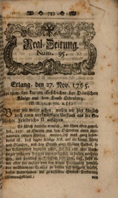 Real-Zeitung aufs Jahr ... das ist Auszug der neuesten Weltgeschichte (Erlanger Real-Zeitung) Mittwoch 27. November 1765