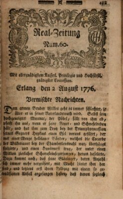 Real-Zeitung (Erlanger Real-Zeitung) Freitag 2. August 1776