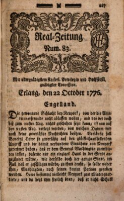 Real-Zeitung (Erlanger Real-Zeitung) Dienstag 22. Oktober 1776